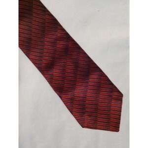 Zianetti Italian Silk Collection Red Black 100% Silk Men's Necktie Made USA